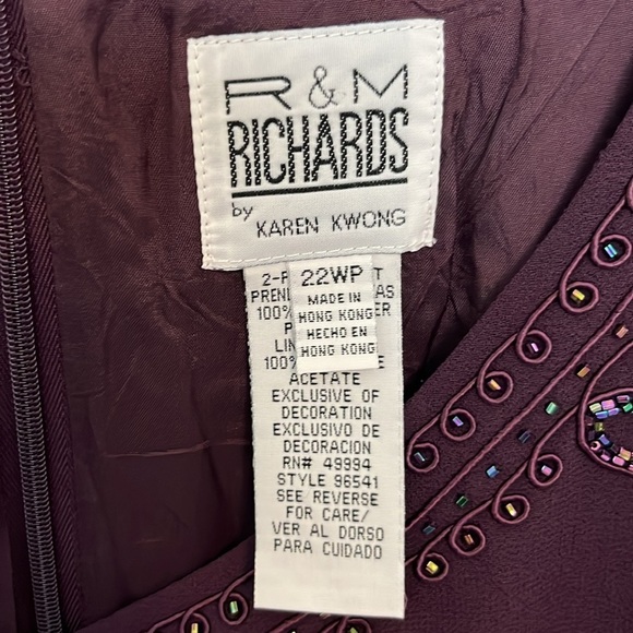 R&M Richards Beaded Slip Chiffon Jacket Dress - Picture 6 of 15